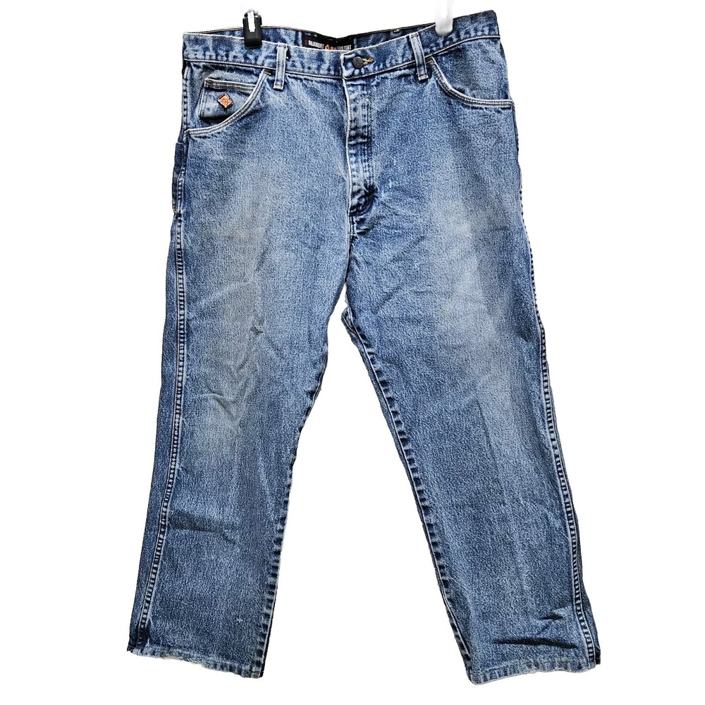 Wrangler  Jeans Mens 38X 30 FR Relaxed Fit Denim Blue Flame Resistant Work